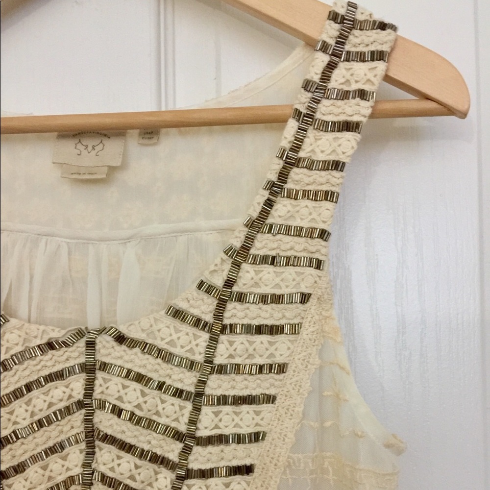 Anthropologie Sequined Sleeveless Top